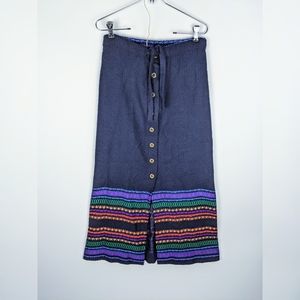 Vintage Banner Sportswear Maxi Skirt Navy Blue 8